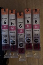 Five Canon BCI-6M Magenta Ink Cartridges Ink Jet Brand New Factory Sealed No Box picture