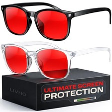 Blocking Gaming Glasses Blue Green Light for Computer Sleeping, Dual Coatings... picture
