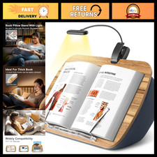 Adjustable Book Pillow Stand with 6500K LED Light, Hands-Free Reading Holder picture