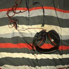 shein Wired Over-Ear Headset Black/Red Boom Mic Adjustable Headband 3.5mm picture