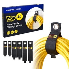 HeavyDuty WrapIt Storage Straps  Assorted 6Pack picture