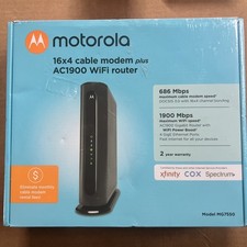Motorola MG7550 16x4 High Speed ​​Cable Modem Wifi Router Black AC1900 Docsis 3 picture