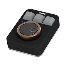 DOIO Wired USB Programmable Macro Keypad 3 Keys w/ Rotary Knob - Black picture