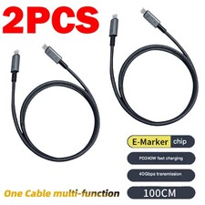 2pack For Thunderbolt USB 4 USB-C 8K Cable 40Gbps Charger Data PD 240W UHD Video picture