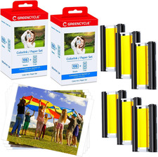 GREENCYCLE KP-108IN 2PK 216 Pcs Ink Ribbon & Paper Fits Canon SELPHY CP910 CP800 picture