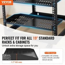 VEVOR 2PCS 1U Server Rack Shelf Depth Vented Rack Mount Shelf Tray picture