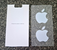 2 WHITE APPLE LOGO STICKERS IN ORIGINAL ENVELOPE picture