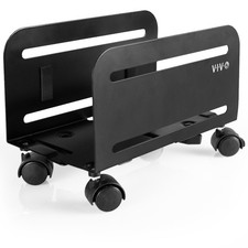 VIVO Black Computer Desktop ATX Case CPU Rolling Stand Adjustable Cart Holder picture