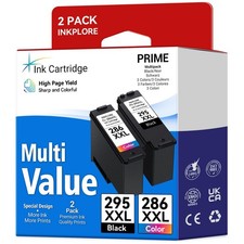 InkPlore Ultra High Yield PG-295 XXL/CL-286 XXL Ink 295XXL 286XXL Black Color picture