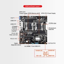 Double Channel Gaming Motherboard Mainboard With 8 DDR4 Memory Slots 10 Ser GVVI picture