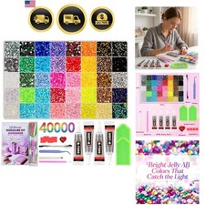 40000 Pcs 40 Colors Bedazzling Kit with Rhinestones,3mm Jelly AB Resin Flatba... picture