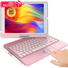 KBCASE Touchpad Keyboard Case for iPad 9th/8th/7th Gen, Rose Gold picture