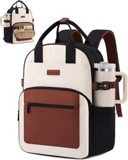 LOVEVOOK Laptop Backpack Women 15.6 Inch Work Bag Beige Brown picture