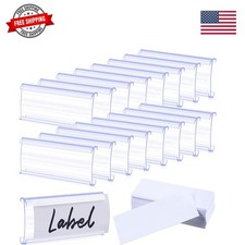 100 Pcs Plastic Wire Shelf with 100 Pcs Paper Inserts Wire Rack Label Holder ... picture