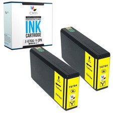 2PK Compatible T676XL Yellow Ink for Epson WorkForce Pro WF-4023 WF-4090 WF-4520 picture