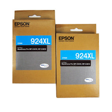 2PK Genuine EPSON 924XL Cyan Ink WorkForce Pro WF-C4310 WF-C4810 picture