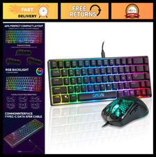 60% Gaming Keyboard & Mouse Combo, 68 Keys Wired, RGB Backlit LED, Mechanical picture