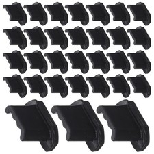 100pcs Micro USB Silicone Dust Plug, Black Soft Debris Blocking Port Covers picture