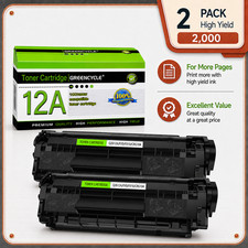 GREENCYCLE 2PK Q2612A 12A Toner Cartridge Compatible with HP LaserJet M1319 MFP picture
