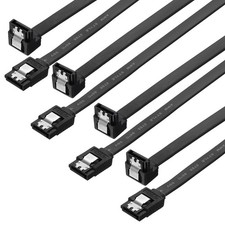 80cm SATA 3.0 Cable, 4 Pack Elbow Angled High Speed Data Cable, Black picture