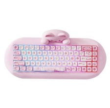 YUNZII C68 Pink Mechanical Hot Swappable RGB Keyboard Bluetooth Wireless Wired picture