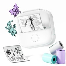 Phomemo T02 Sticker Printer with 3 Rolls Paper, White picture