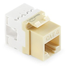 NavePoint 180 Degree Cat6 Keystone Jack, RJ45 Ethernet, Type 110 Ivory, 50-Pack picture