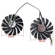 95mm MSI GTX950 GTX960 GTX970 GAMING Dual Fan PLD10010S12HH 4Pin 12V 0.40A R189a picture