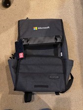 NWT OGIO Microsoft Embroidered Rucksack Laptop Backpack Dark Gray Flap Top New picture