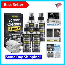 Eco-Friendly Screen Cleaner Kit: 4x4oz Spray Bottles & 2 Cloths for All Screens picture