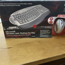 RARE NEW MICROSOFT WIRELESS LASER DESKTOP KEYBOARD and MOUSE  Wear on box  picture