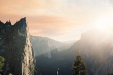 Landscape mountain top nature cliff gorge Custom Gaming Mat Desk picture
