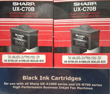 Genuine OEM - Sharp - UX-C70B - Black Ink Cartridge - Twin Pack - NEW - Sealed picture