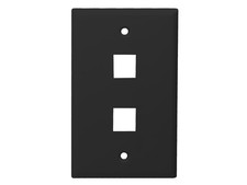 Monoprice Mid-Size Keystone Plate 2 Port, Black, UL picture