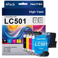 PACITEK LC501 Ink Cartridges Replacement for Brother LC501 XL Ink Cartridges picture