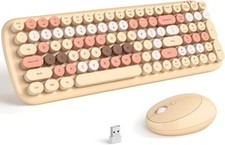 MOFII Keyboard Mouse Set Wireless 2.4G Typewriter Colorful Sweet Chocolate NIB picture