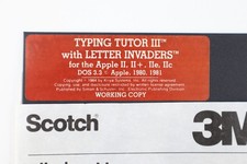 Vtg 1980 Typing Tutor III with Letter Invaders For Apple II,II+, IIe and IIc picture
