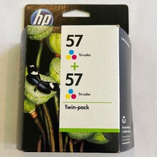 New Genuine HP 57 Twin Pack Tri-Color Ink Cartridges C9320FN option 140 picture