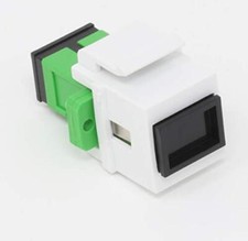 Fiber Optic Keystone Coupler Jack SC Simplex Singlemode APC White Adapter picture