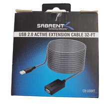 32FT Sabrent USB 2.0 Ext Cable - Active USB Extender, 480Mbps, Male-Female NEW picture