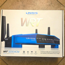 Linksys WRT3200ACM MU-MIMO WiFi Router 3.2Gbps Gigabit 4-Port Blu/Blk w/cables picture
