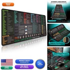 Pixiecube Excel Cheat Sheet Desk Pad Extended Large XL Gaming Mousepad picture