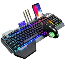 Wireless Gaming Keyboard and Mouse,RGB Backlit Rechargeable Keyboard Mouse wi... picture