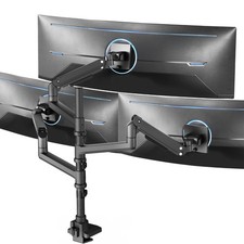 Pneumatic Arm Triple Ultrawide Monitor Extra Tall Desk Mount for Up to 49 inc... picture