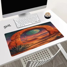 Alien Planet Desert Arch Extended Mouse Pad Sci-Fi Landscape Gaming Desk Mat picture