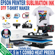 Epson Printer with Sublimation ink Plus  5 in 1 Heat Press Complete Bundle/ picture