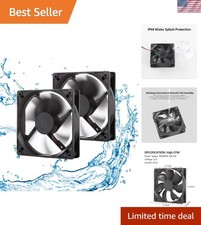 120mm 12V 2Wire 3Pin 3000RPM Moisture-Proof RV Cooling & Exhaust Fan 2-Pack picture