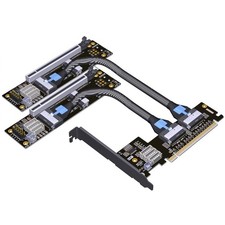 JMT ADT-F36B-F37B-D8S PCI-e 4.0 X16 to X8 MCIO Bifurcation Adapter 100cm picture