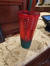 Walt Disney World Mickey Mouse Christmas Starbucks Studded Tumbler with Straw picture