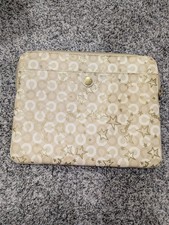 Coach Signature Monogram iPad Sleeve/Pouch Tablet Case Beige Zipper Closure  picture